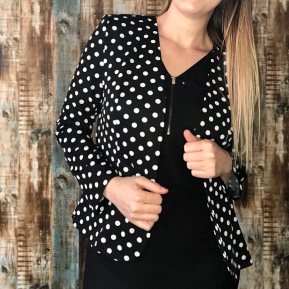 Black & White Polka Dot Blazer - Shein - Picture 1 of 11